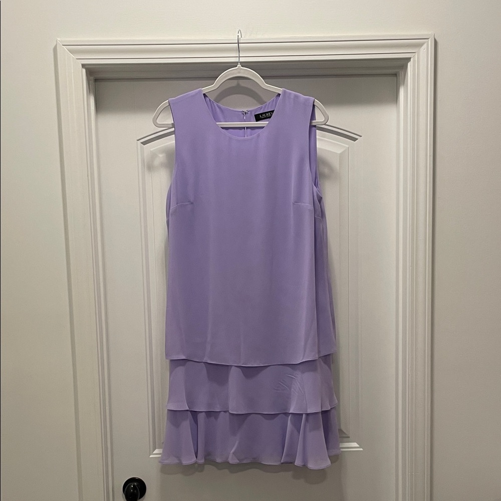 Lauren Ralph Lauren Lavender Tiered Mini Dress